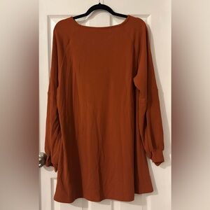 NWT Cupshe Long Sleeve Dress in Burnt Orange